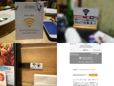 レストラン・料亭・喫茶店の無料Wi-Fi