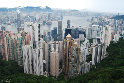 ヴィクトリア・ピークから眺める香港